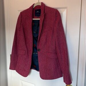Boden Pink British Tweed Blazer